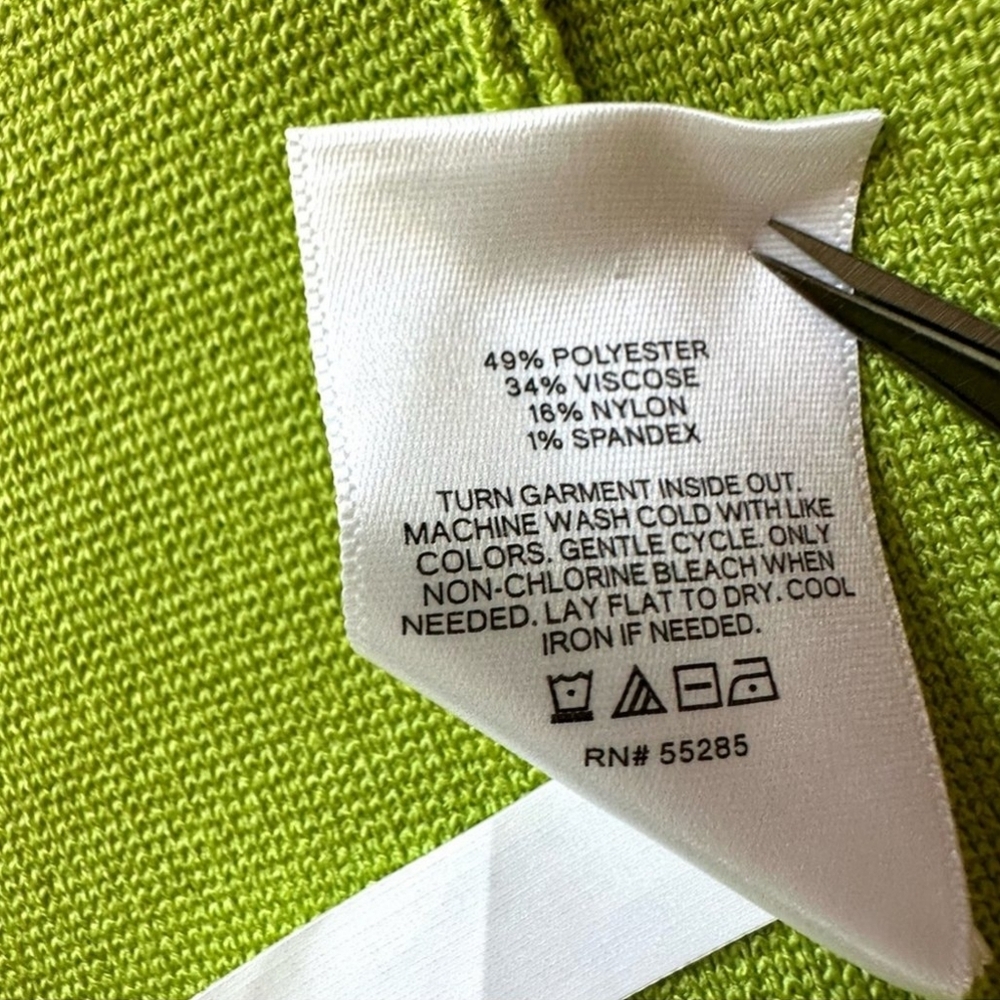 EXPRESS Body Contour One Shoulder Cutout Cropped Sweater Tank Green Size L - Picture 8 of 8